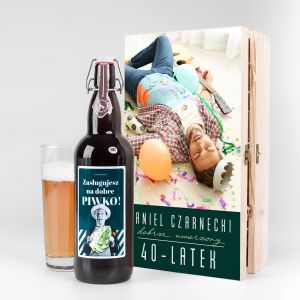 Szklanka i piwo na 40 urodziny DOBRZE UWARZONY