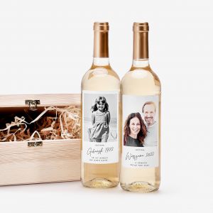 Zestaw prezentowy na 50 URODZINY skrzynka z białymi winami