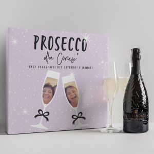 Zestaw Prosecco z dwoma kieliszkami PREZENT DLA DOROSEJ CRKI