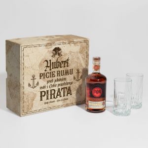 Rum na prezent ze szklankami DLA MĘŻCZYZNY