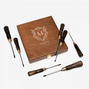 Zestaw �rubokr�t�w w skrzynce KR�LEWSKI ROCZNIK prezent na urodziny prezent dla z�otej r�czki prezent na 60 urodziny