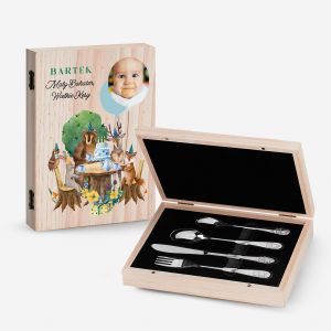 Zestaw sztu�c�w dla dziecka PREZENT NA URODZINY ze zdj�ciem sztu�ce na prezent prezent urodzinowy dla dziecka