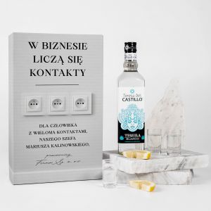 Zestaw prezentowy dla szefa LICZ SI KONTAKTY tequila z kieliszkami