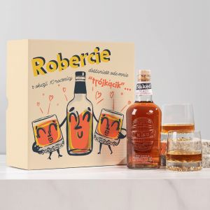 Zestaw whisky TRÓJKĄCIK prezent na rocznicę ślubu dla męża