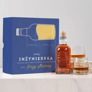 Zestaw whisky ze szklankami INŻYNIERSKA prezent dla inżyniera