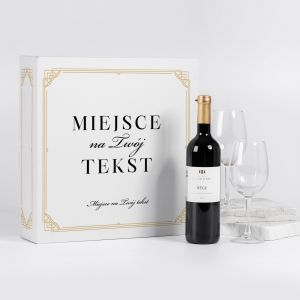 Zestaw prezentowy wino z kieliszkami TWJ TEKST