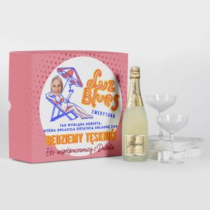 Zestaw wino i kieliszki Z OKAZJI PRZEJCIA NA EMERYTURE