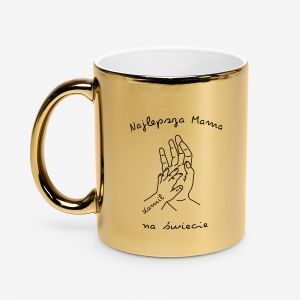 Z�oty kubek na Dzie� Mamy D�ONIE prezent dla mamy kubek dla mamy upominek dla mamy dzie� matki