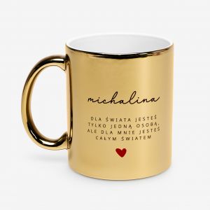 Z�oty kubek Z IMIENIEM prezent na walentynki