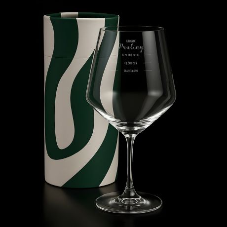 Grawerowany kieliszek do wina XXL SKALA prezent na imieniny