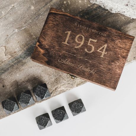 Kamienie do whisky WYBORNY ROCZNIK prezent na 50 urodziny