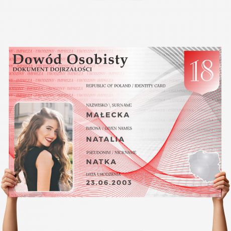 Kartka XXL na 18 urodziny DOW�D OSOBISTY