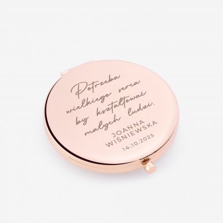 Lusterko kieszonkowe UPOMINEK DLA PRZEDSZKOLANKI rosegold