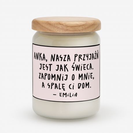 Personalizowana �wieca dla przyjaci�ki SPAL� CI DOM