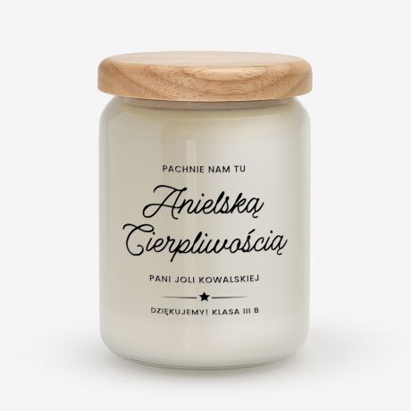 Sojowa �wieca dla nauczyciela ANIELSKA CIERPLIWO��