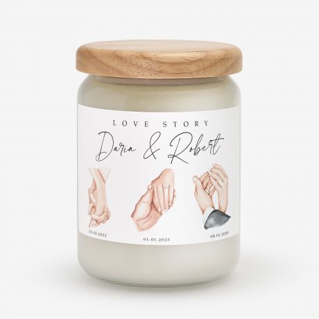 �wieca na �lub w szkle LOVE STORY