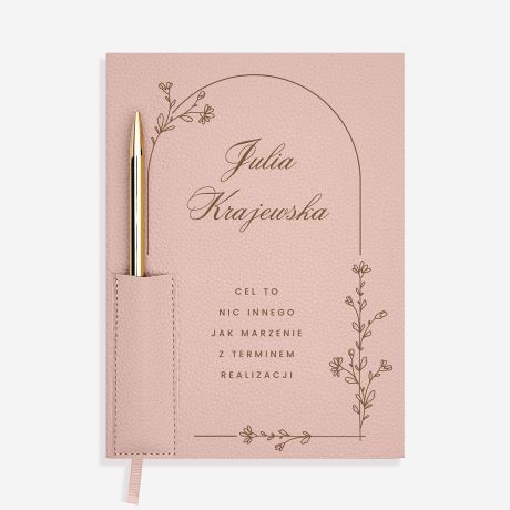 Elegancki personalizowany planner z d�ugopisem CEL prezent dla niej 
