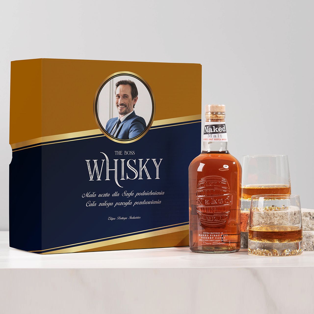 Box prezentowy szkocka whisky PREZENT DLA SZEFA