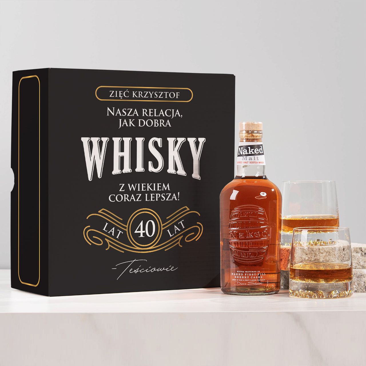 Box whisky PREZENT DLA ZIĘCIA NA 40 URODZINY