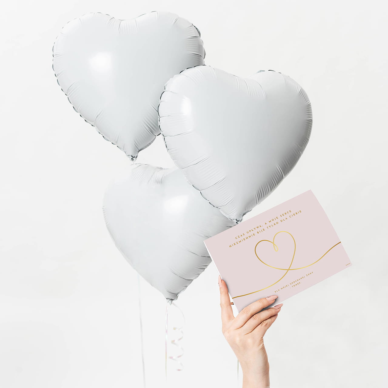 Balony na prezent z personalizowaną kartką PREZENT ROCZNICOWY