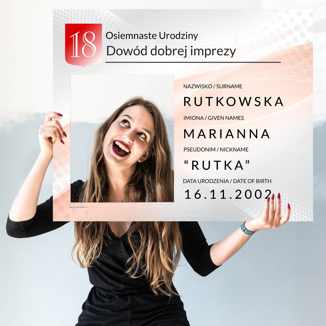 Ramka Do Robienia Zdjęć 18 Foto ramka na 18 urodziny DOWÓD DOBREJ IMPREZY