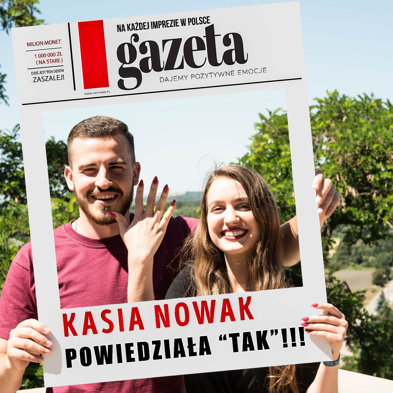 Foto ramka POWIEDZIAA TAK! gadet na sesj narzeczesk