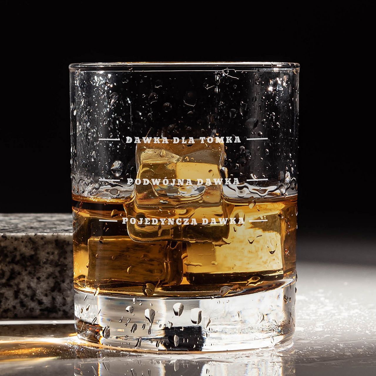 Grawerowana szklanka do whisky Z MIARKĄ prezent dla fana whisky