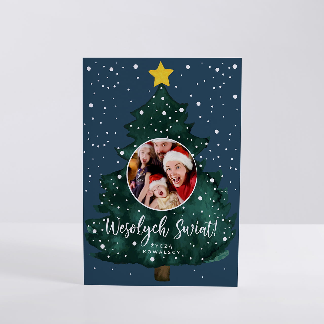 Kartka na święta Bożego Narodzenia CHOINKA kartka świąteczna ze zdjęciem