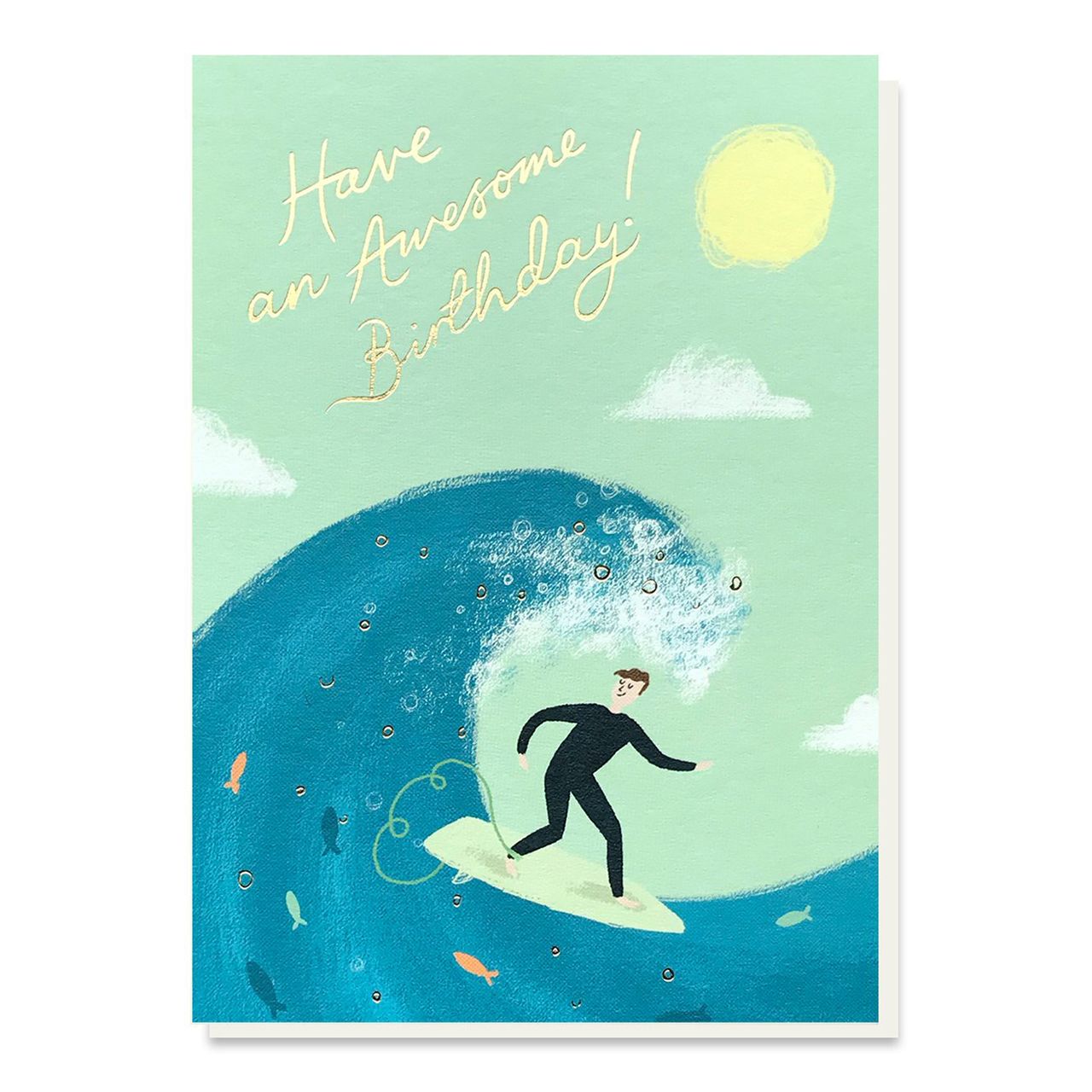 Urodzinowa kartka dla surfera AWESOME BIRTHDAY