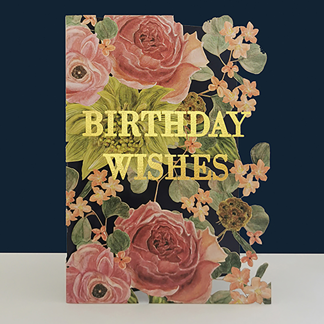 Kartka urodzinowa z kwiatami BIRTHDAY WISHES