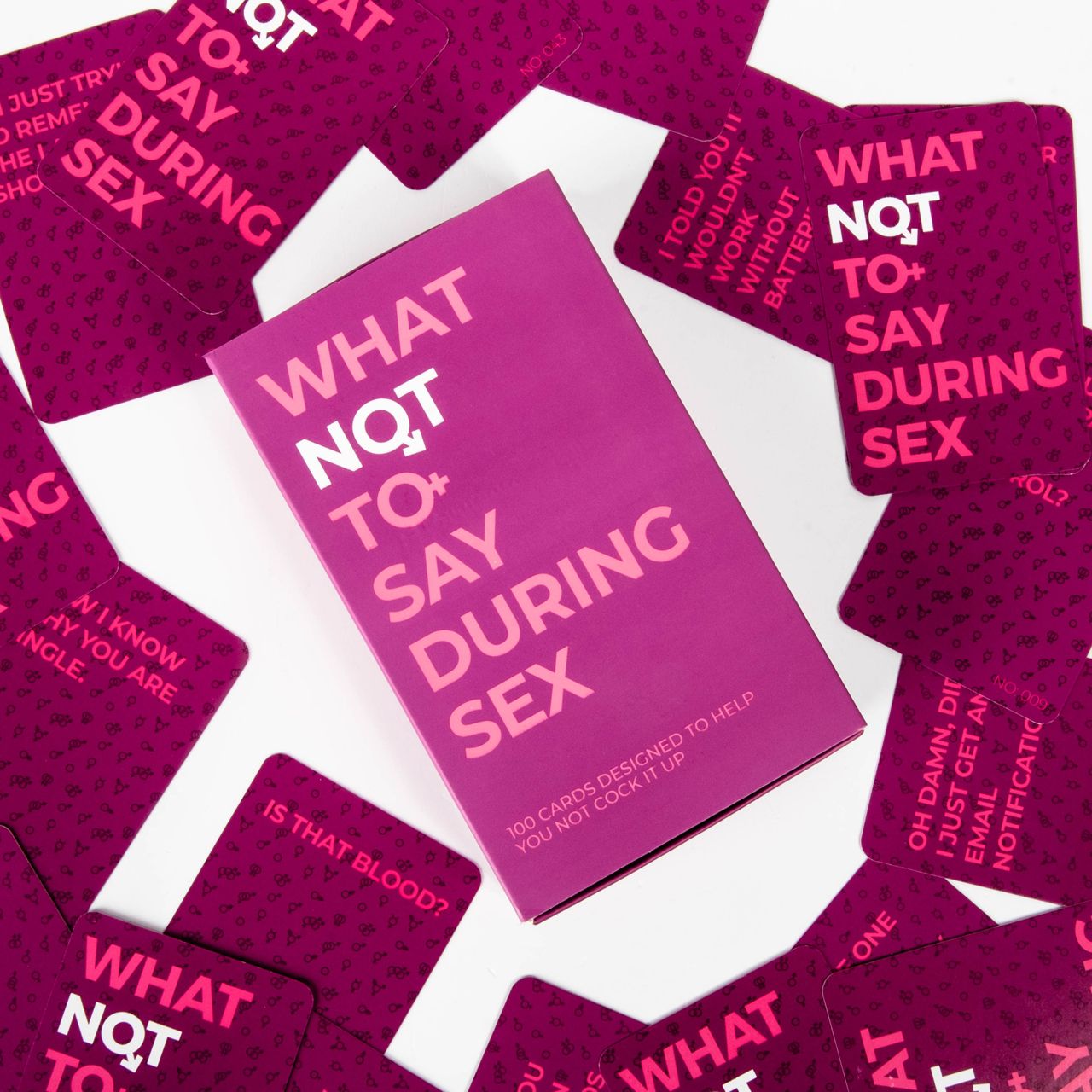 Karty WHAT NOT TO SAY DURING SEX śmieszny upominek na kawalerski