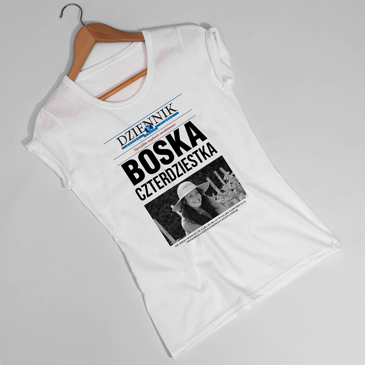 Koszulka damska z nadrukiem DZIENNIK prezent na 40 urodziny - L