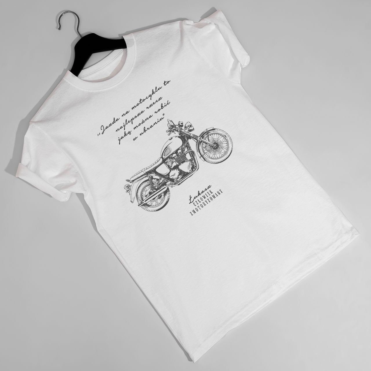 Koszulka dla motocyklisty ZMOTORYZOWANY śmieszny prezent dla motocyklisty - S