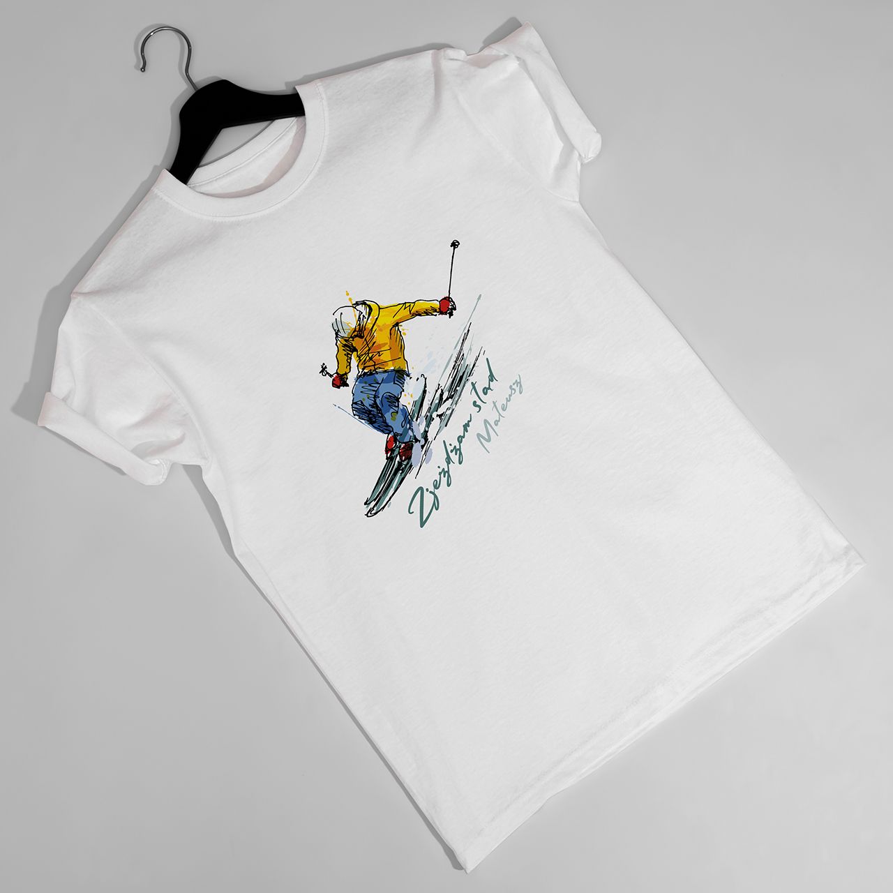 Koszulka męska z nadrukiem PREZENT DLA NARCIARZA - XL