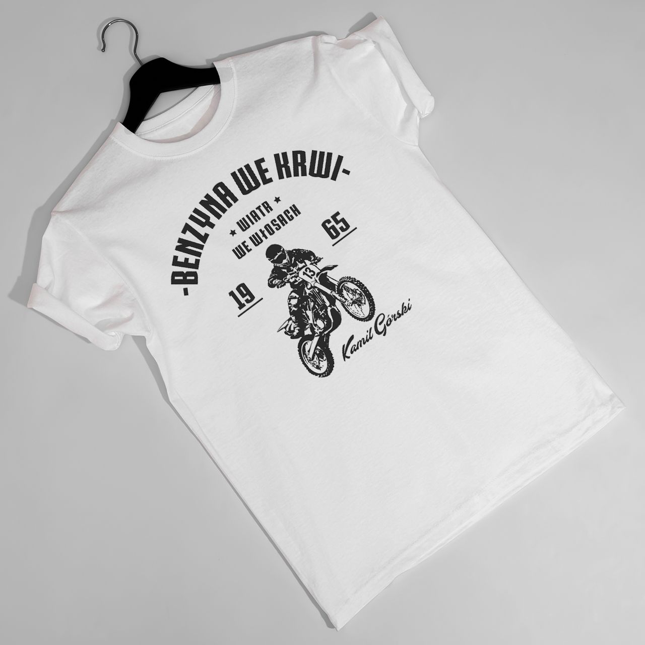 Koszulka MOTOCROSS - BENZYNA WE KRWI prezent dla motocyklisty - S