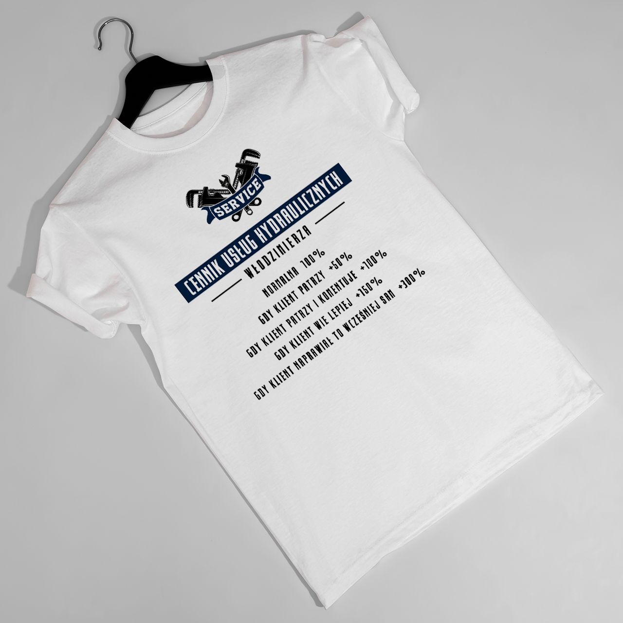 Koszulka z nadrukiem CENNIK prezent dla hydraulika - M