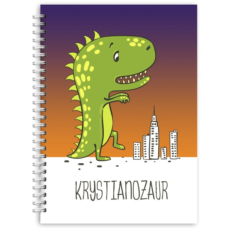 Notatnik personalizowany B5 DINOZAUR prezent dla fana dinozaurów