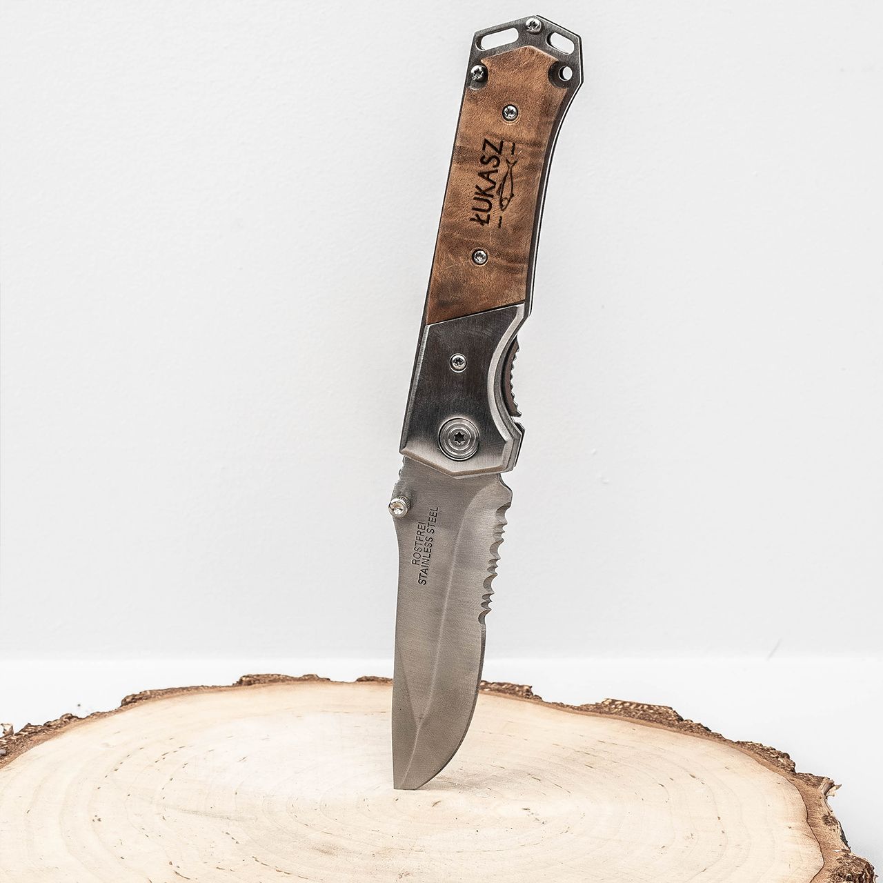 Nóż składany PREZENT DLA WĘDKARZA nóż wędkarski z grawerem