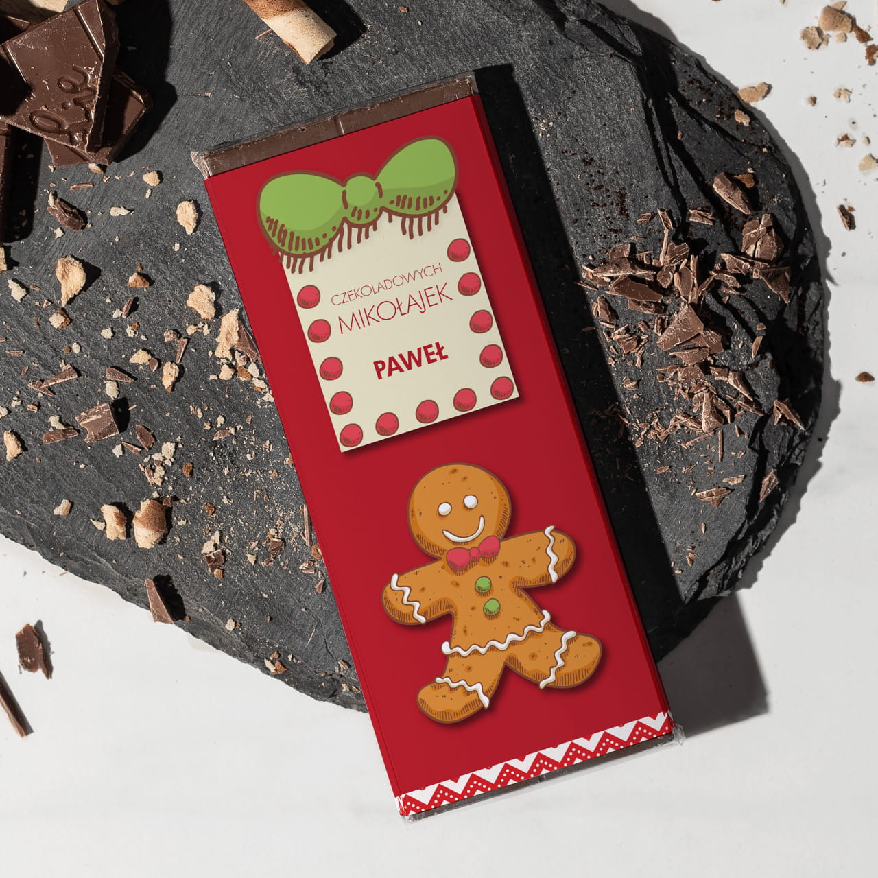 Personalizowana czekolada PIERNICZEK prezent dla chłopaka na Mikołajki