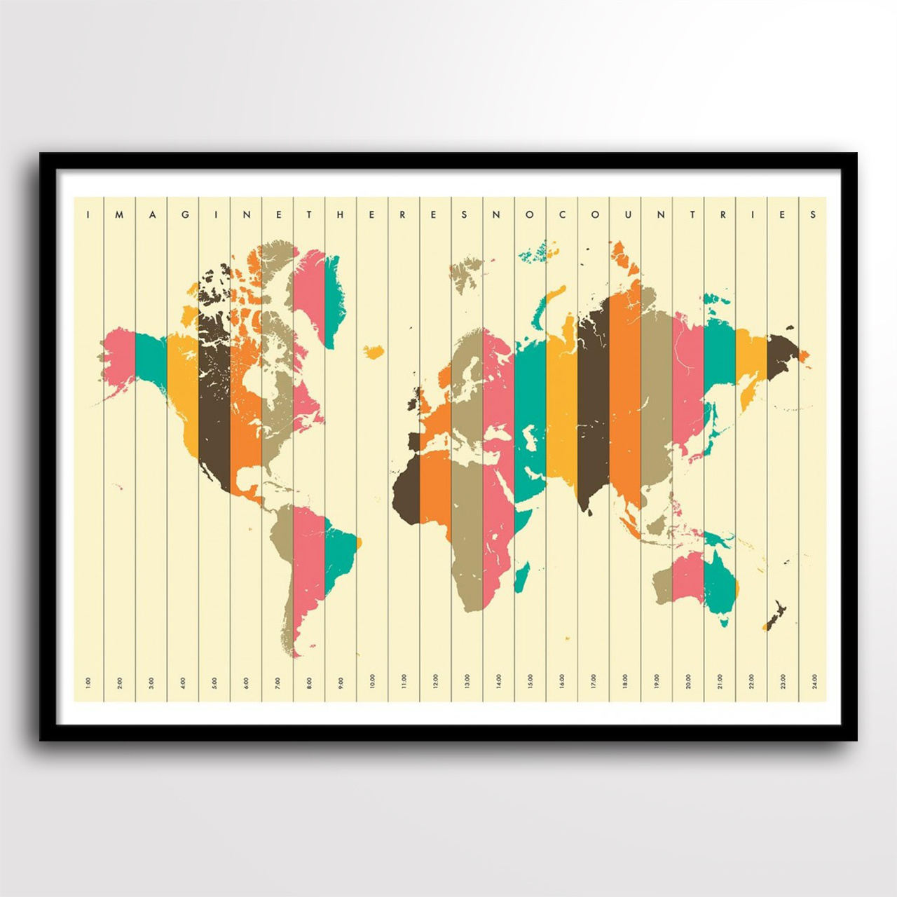 Plakat MAPA STREF CZASOWYCH 50 x 70cm