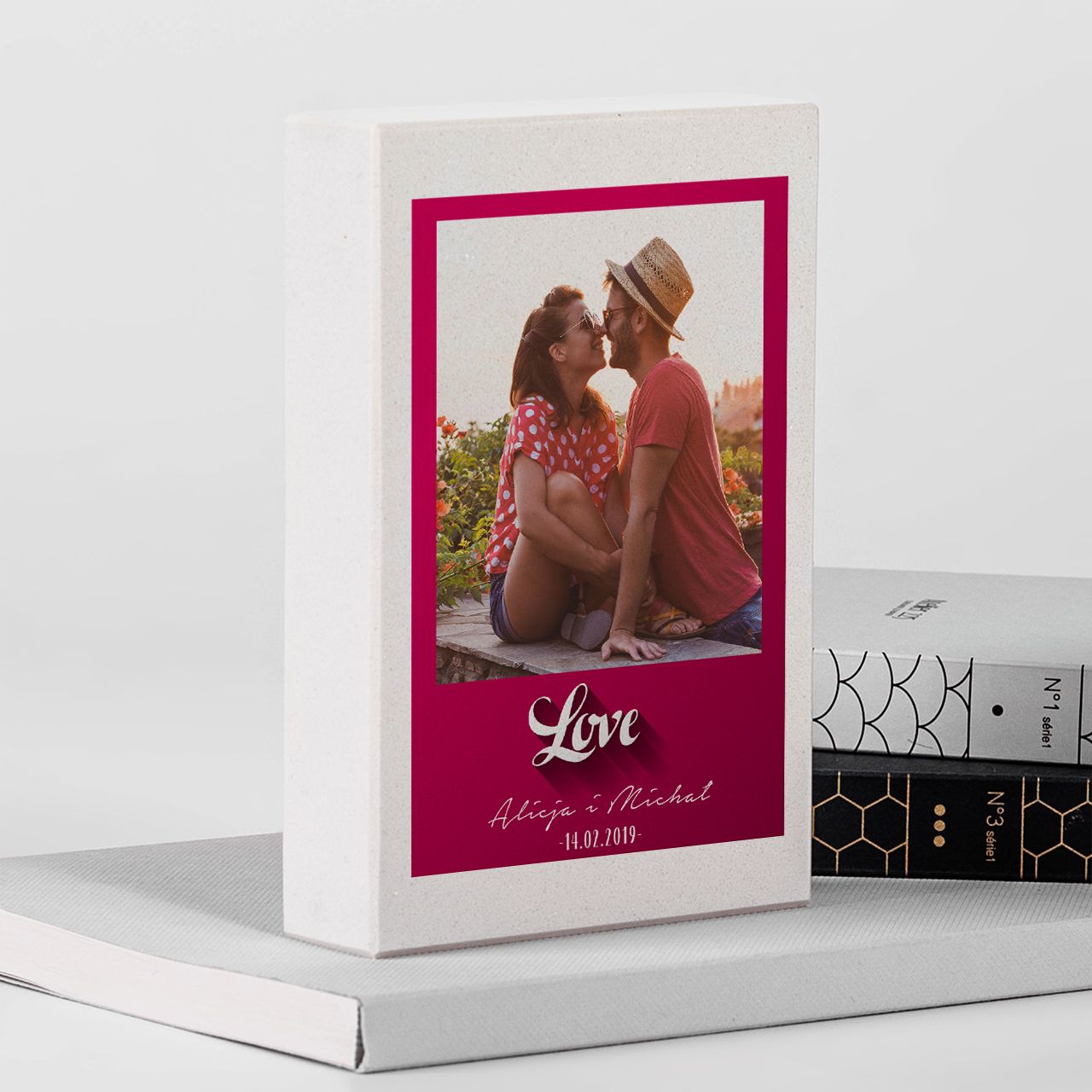 Podpórka pod książki FOTO GRANIT prezent dla pary na rocznicę ślubu