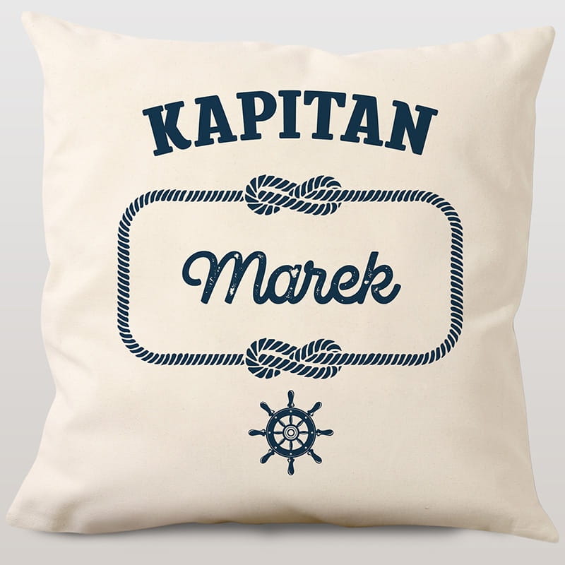 Poduszka z imieniem KAPITAN prezent dla żeglarza
