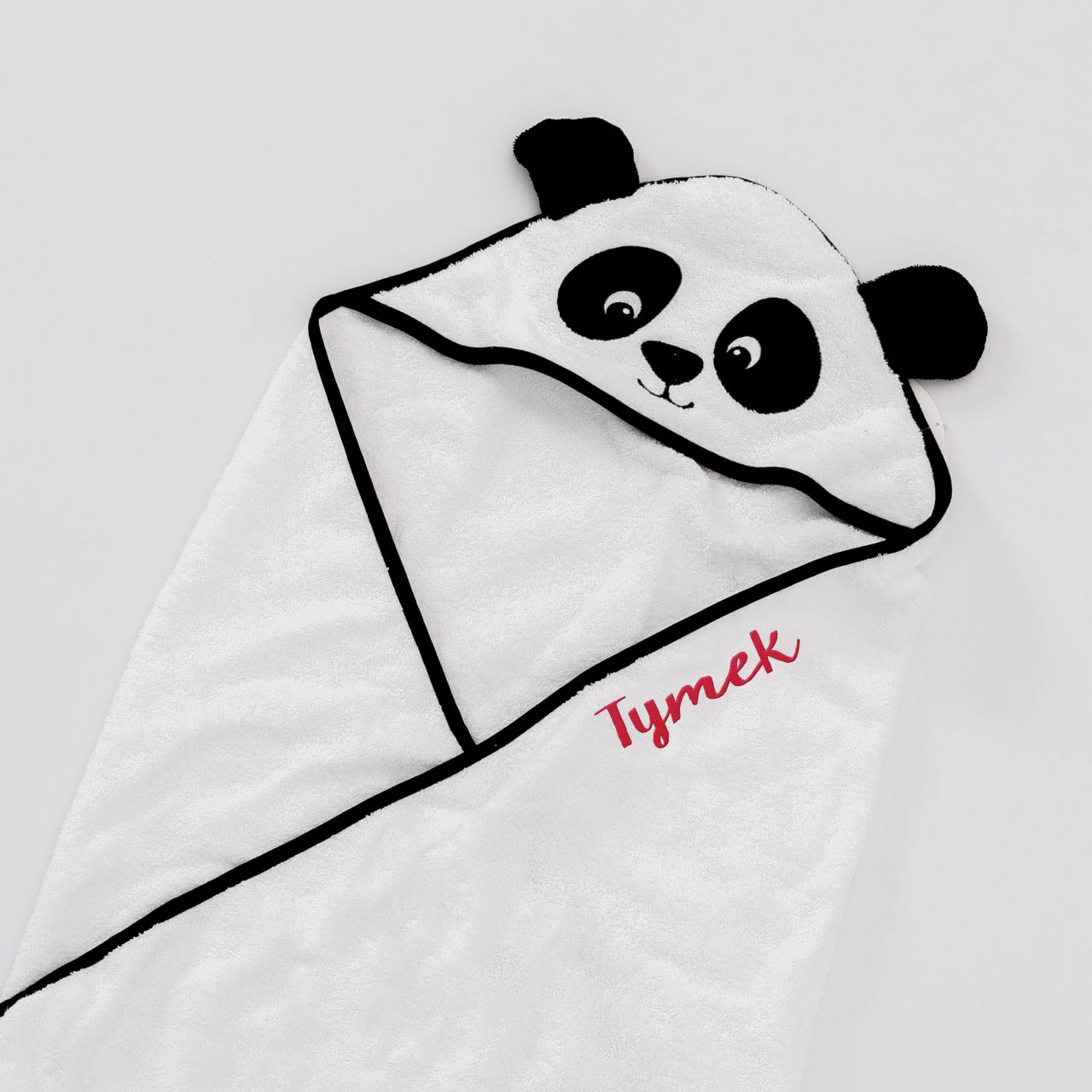 Personalizowany ręcznik z uszami PANDA prezent dla maluszka