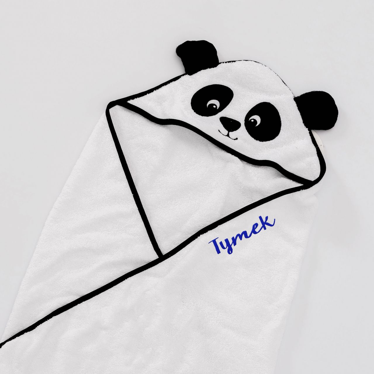Personalizowany otulacz PANDA prezent dla niemowlaka z imieniem