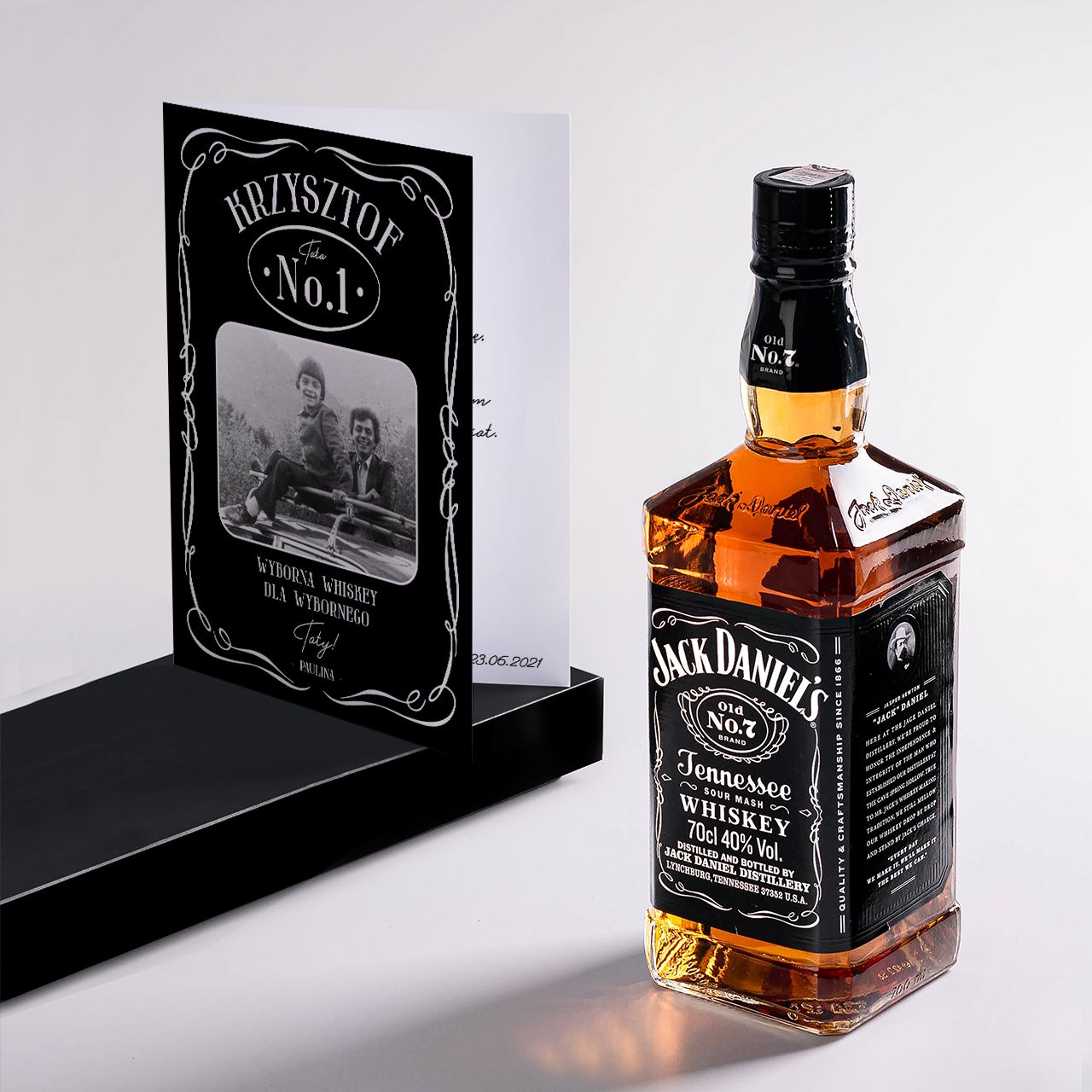 Jack Daniel's + kartka ze zdjęciem WHISKY NA DZIEŃ OJCA