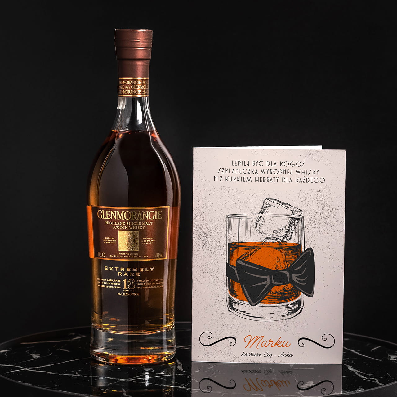 Whisky Glenmorangie z kartką personalizowną PREZENT DLA MĘŻA NA ROCZNICĘ ŚLUBU 