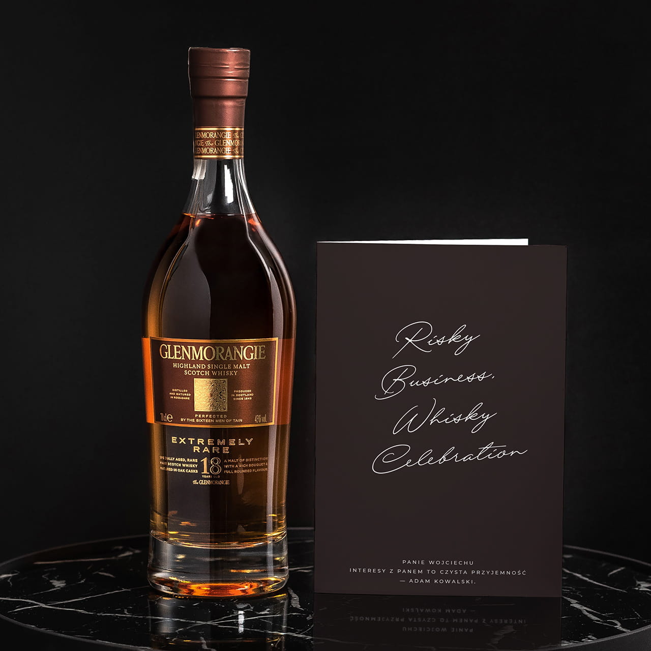 Whisky na prezent Glenmorangie z personalizowaną kartką PREZENT DLA BIZNESMENA