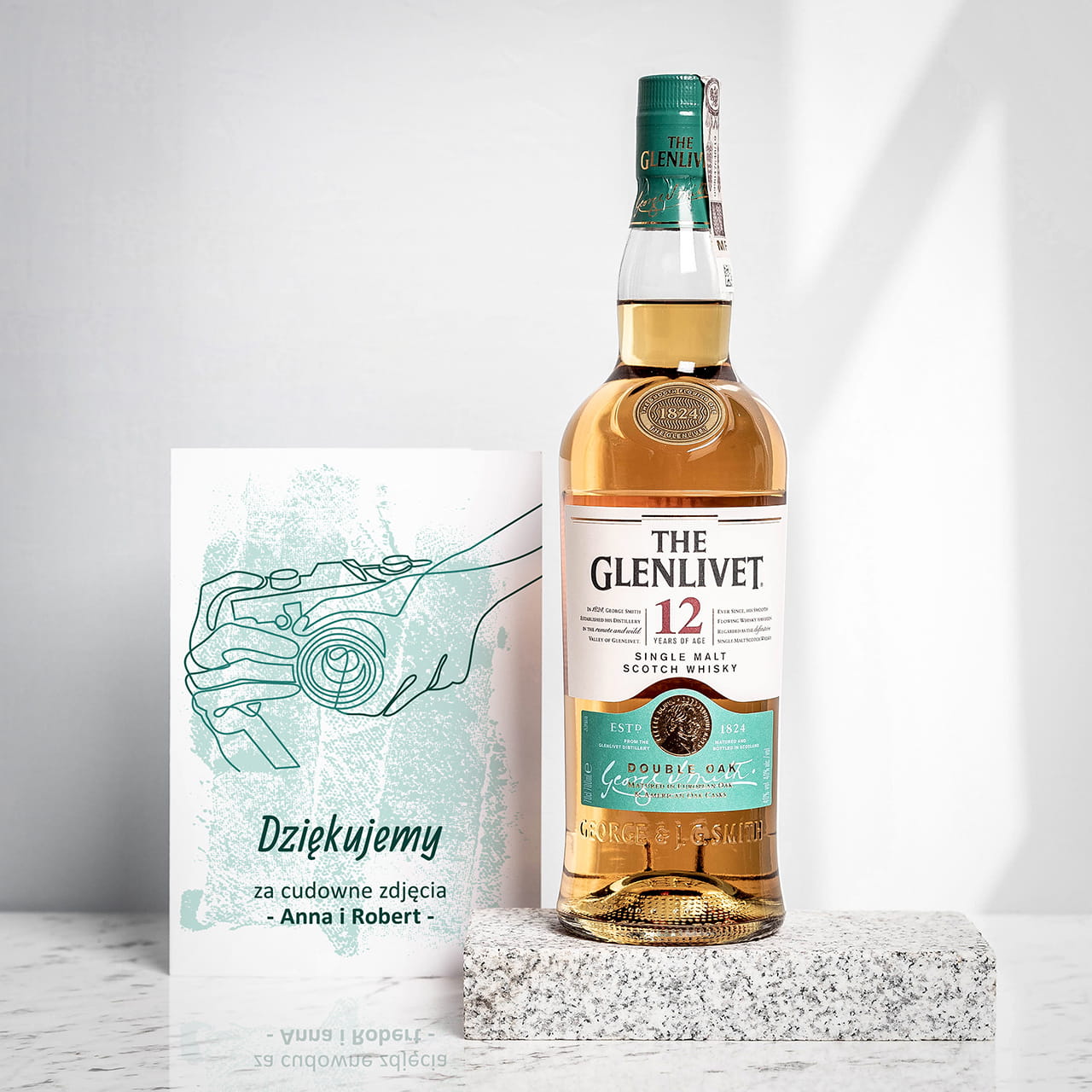 Szkocka whisky z kartką personalizowaną PODZIĘKOWANIA DLA FOTOGRAFA