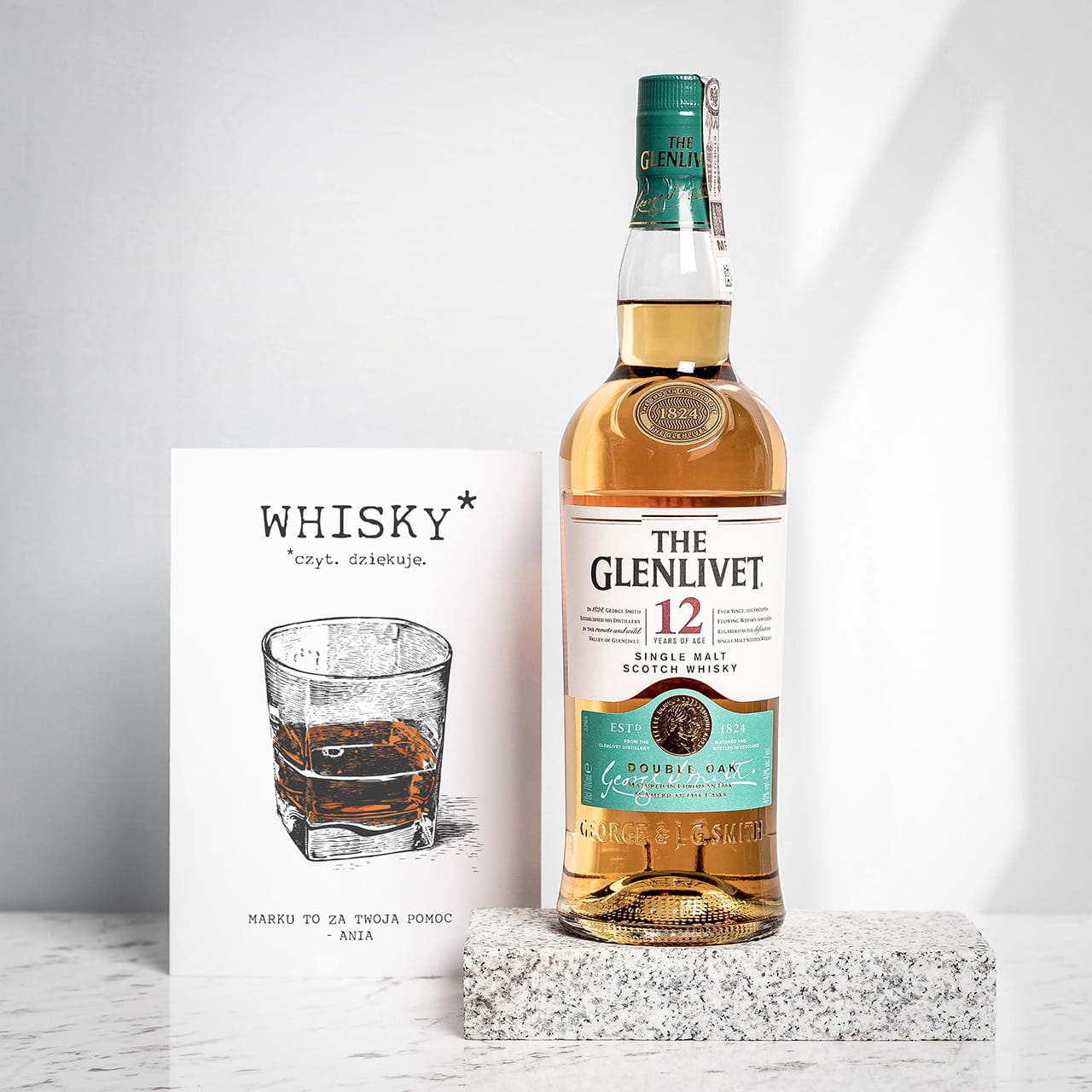 Szkocka whisky z personalizowaną kartką PREZENT W PODZIĘKOWANIU