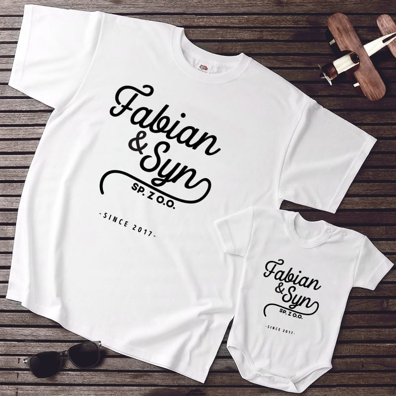 Zestaw koszulka i body SPÓŁKA Z O.O. prezent dla taty i syna 